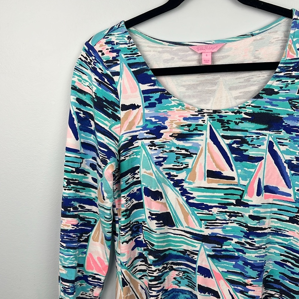 Lilly Pulitzer Tammy UPF 50 Pier Pressure sailboat 3/4 sleeve casual dress - Picture 4 of 11